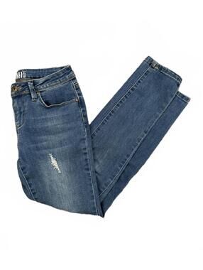 YMI Girl Denim Jeans Girls Size 12 Grunge Streetwear Distressed Tapered Blue